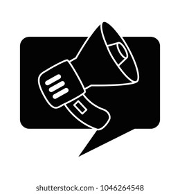 speech bubble with megaphone sound