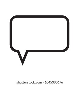 Speech bubble. Message box. Message icon. Black and white vector illustration.