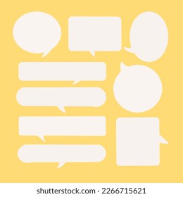 Speech bubble, message box outline cartoon vector illustration design, hand drawn.