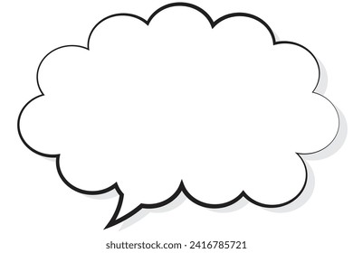 speech bubble or message box with shadow. white background and isolated