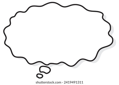 speech bubble or message box with shadow. white background and isolated