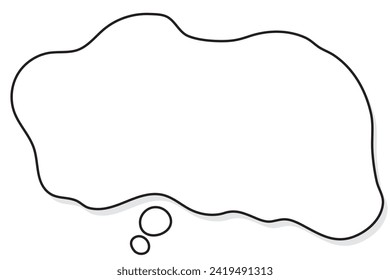 speech bubble or message box with shadow. white background and isolated