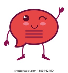 speech bubble message kawaii character