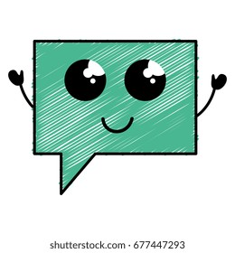 speech bubble message kawaii character