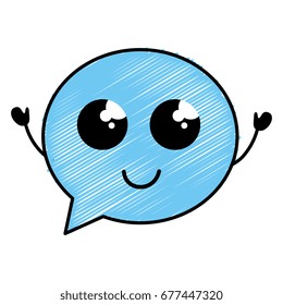 speech bubble message kawaii character