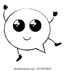 speech bubble message kawaii character