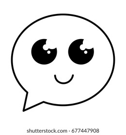 speech bubble message kawaii character