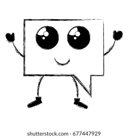 speech bubble message kawaii character