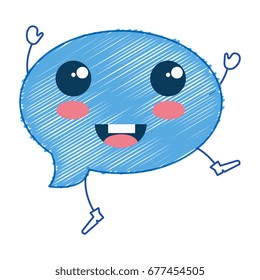 speech bubble message kawaii character