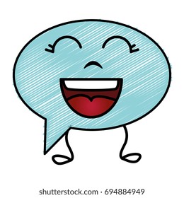 speech bubble message kawaii character