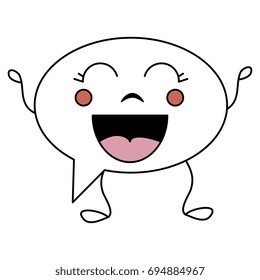 speech bubble message kawaii character