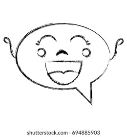 speech bubble message kawaii character
