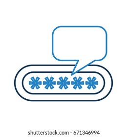 speech bubble message with password isolated icon