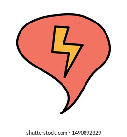 speech bubble message with power ray