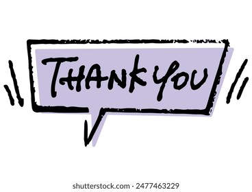 Speech bubble and message "Thank you"