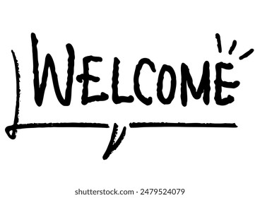 Speech bubble and message "welcome"