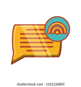 speech bubble message with wifi signal