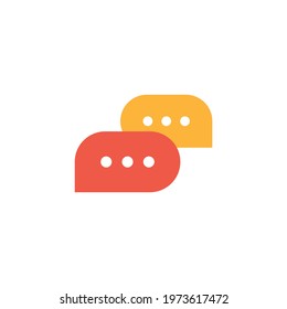 Speech bubble messages icon in flat design for ui design, app and web. Chatting in social network. Isolated on white background