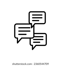 Icono de línea de mensajes de burbuja de voz, ilustración plana de estilo lineal en fondo blanco..eps