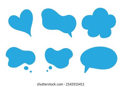 Speech bubble.  Messages, phrases, text, chat, talk or dialog clouds set. Vector illustration isolated on  background.