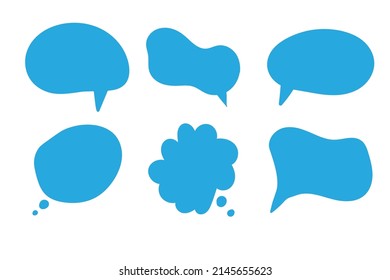 Speech bubble.  Messages, phrases, text, chat, talk or dialog clouds set. Vector illustration isolated on  background.