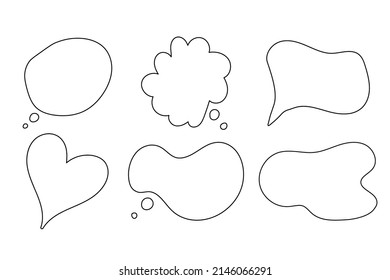 Speech bubble.  Messages, phrases, text, chat, talk or dialog clouds set. Vector illustration isolated on  background.