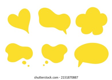 Speech bubble.  Messages, phrases, text, chat, talk or dialog clouds set. Vector illustration isolated on  background.