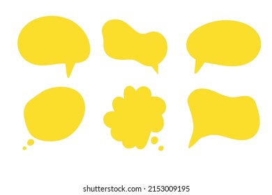 Speech bubble.  Messages, phrases, text, chat, talk or dialog clouds set. Vector illustration isolated on  background.