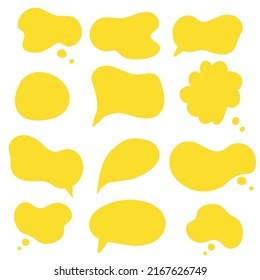 Speech bubble.  Messages, phrases, text, chat, talk or dialog clouds set. Vector illustration isolated on  background.