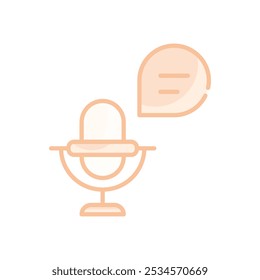 Speech Bubble und Mikrofon Symbole setzen fünf verschiedene Stil Vektor Stockgrafik