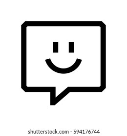 Speech bubble mini line, icon, background and graphic. The icon is black and white, linear  flat, vector, pixel perfect, minimal, suitable for web and print. 