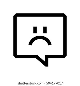 Speech bubble mini line, icon, background and graphic. The icon is black and white, linear  flat, vector, pixel perfect, minimal, suitable for web and print. 