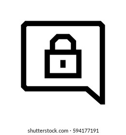 Speech bubble mini line, icon, background and graphic. The icon is black and white, linear  flat, vector, pixel perfect, minimal, suitable for web and print. 