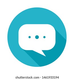 Speech Bubble, modern flat icon with long shadow