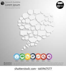 Speech bubble -  modern Idea and Concept Vector illustration Business Infographic template with Circles, icons.