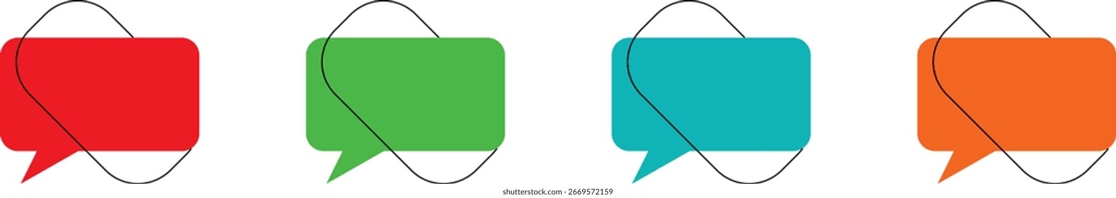 Speech bubble with a modern line design