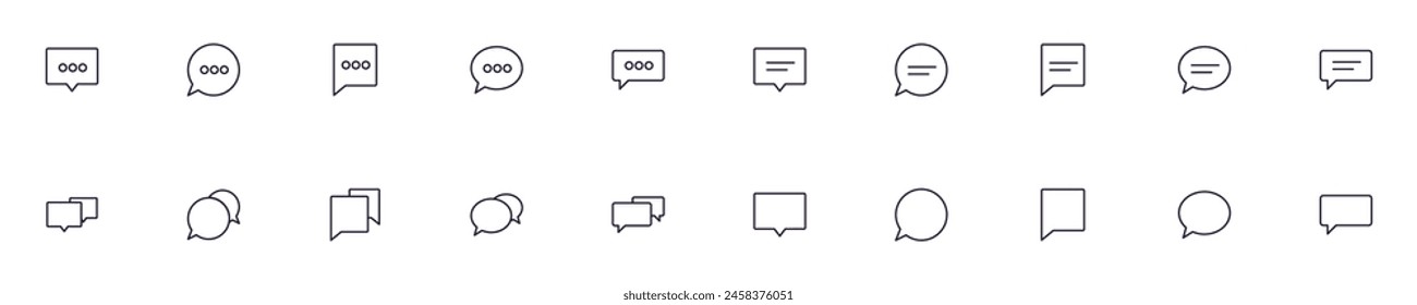 Sprachblase moderne Web-Icons für Infografiken. Einfache Lineardarstellung für App, Seiten, Infografiken