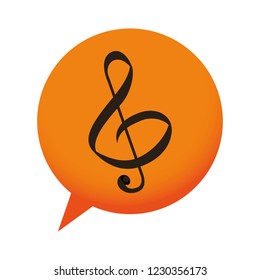 speech bubble with music note