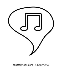 speech bubble with music note symbol