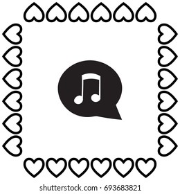 Speech bubble with music note, vector illustration