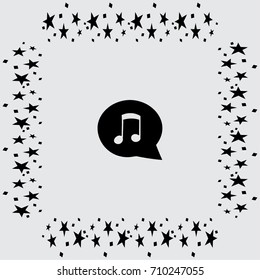 Speech bubble with music note, vector illustration