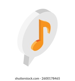 A speech bubble with a musical note, symbolizing audio conversations.