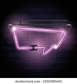 speech bubble neon label icon