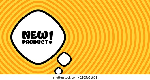 Speech Bubble With New Product Text. Boom Retro Comic Style. Pop Art Style. Vector Line Icon For Business And Advertising.
