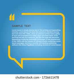 Speech Bubble News Vector Illustration On Blue Background Orange-yellow Bubble Frame Templates To Add Text To The Frame Graphic In A Minimal Format. Advertising Media For Communication.