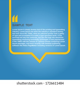 Speech bubble news vector illustration on blue background orange-yellow bubble frame templates to add text to the frame graphic in a minimal format. Advertising media for communication.