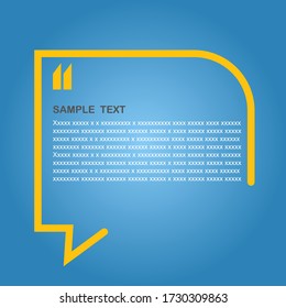 Speech bubble news vector illustration on blue background orange-yellow bubble frame templates to add text to the frame graphic in a minimal format. Advertising media for communication.