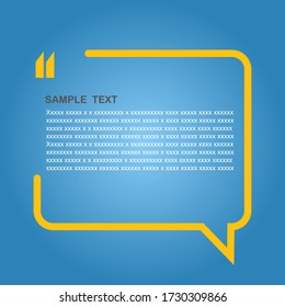 Speech bubble news vector illustration on blue background orange-yellow bubble frame templates to add text to the frame graphic in a minimal format. Advertising media for communication.