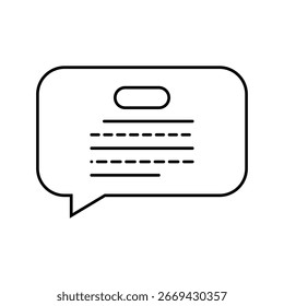 balão de fala ícone de linha nlp vetor. bolha de fala sinal nlp. símbolo de contorno isolado ilustração em preto