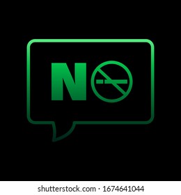 Speech bubble, no smoking, prohibition, cigarette nolan icon. Simple thin line, outline vector of quit smoking icons for ui and ux, website or mobile application
